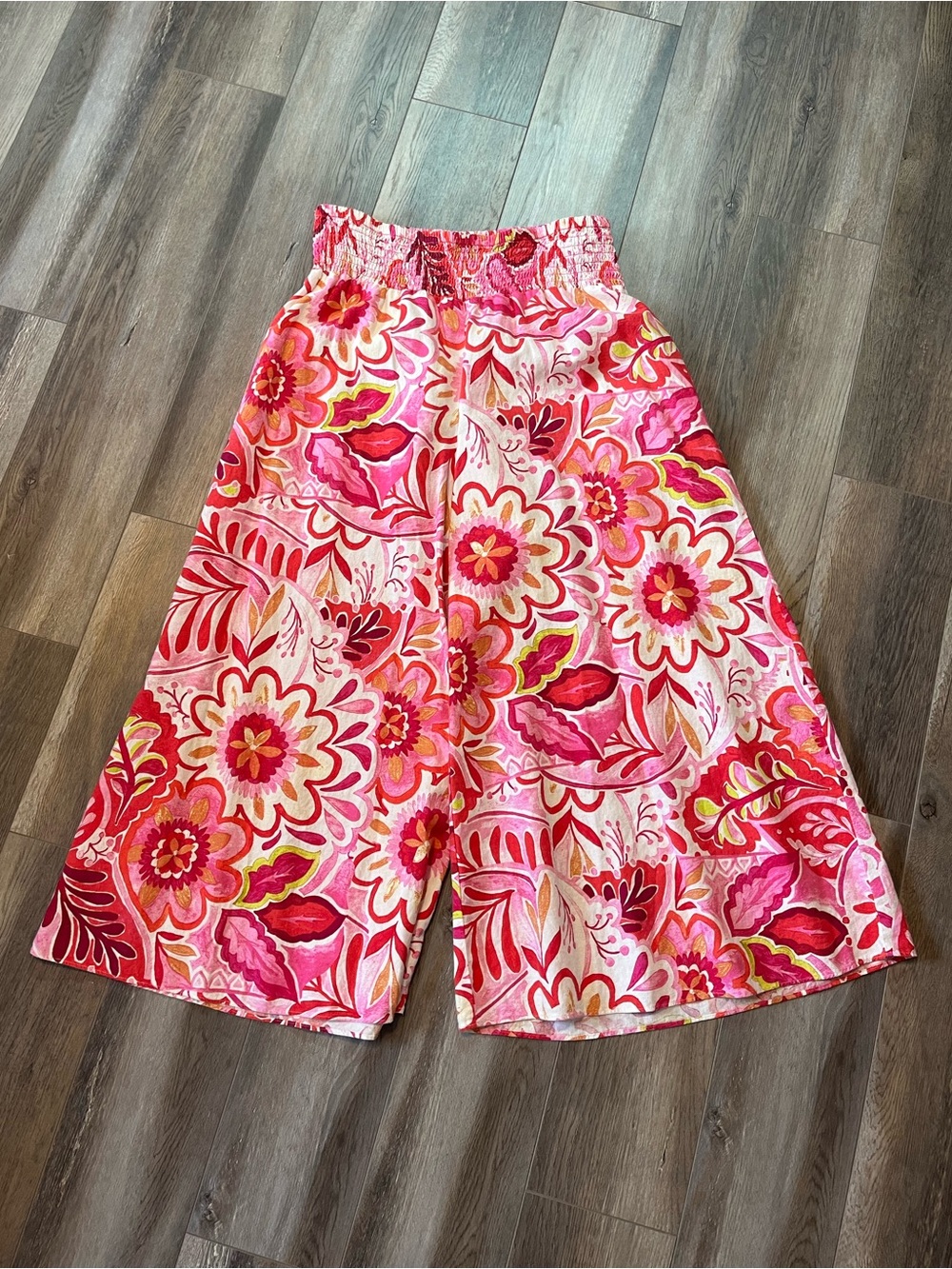 Cece Pink Floral Wide Leg Pants